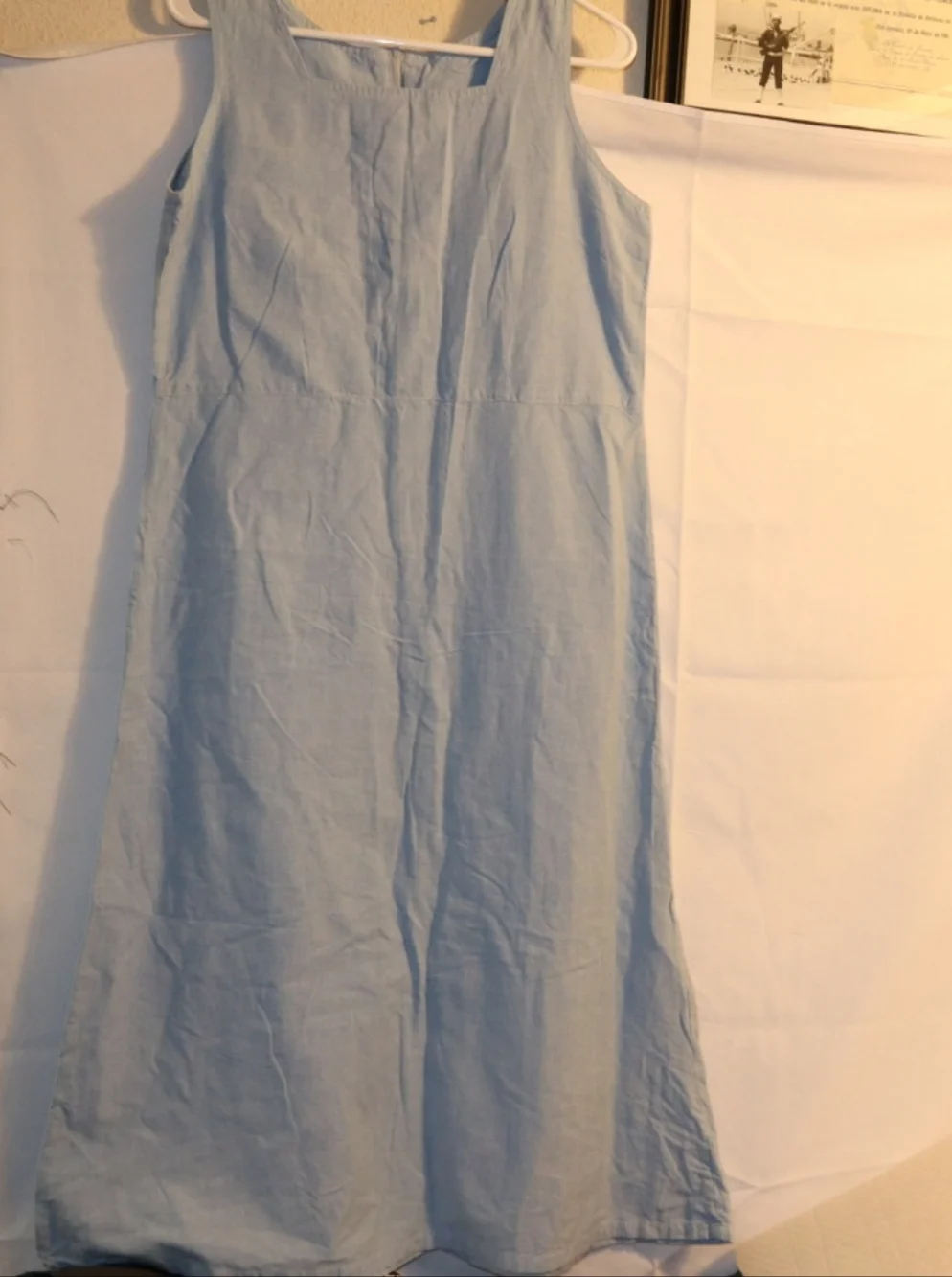 Compliments Light Blue Cotton Midi Dress Sleeveless Size Meduim - Picture 3 of 9